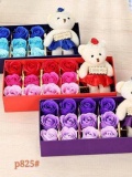 Hộp hoa hồng sáp 12 bông 1 gấu 0