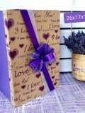 Hộp quà Iloveyou tím nơ lớn 0