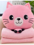 Bộ Chăn, Gối, Ủ tay 3 trong 1 hình mèo hồng 0