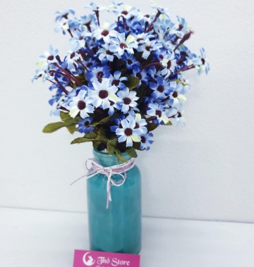 Bình hoa lụa cao cấp cúc tím nhẹ nhàng đốn tim bao người