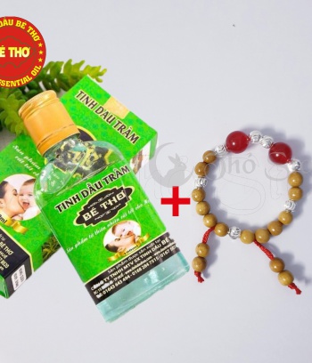 Combo tinh dầu tràm Huế Bé Thơ 100ml + Vòng dâu mix đá, bạc