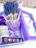 Combo Lavender bó lớn, hộp sang trọng + Socola I LOVE YOU 1