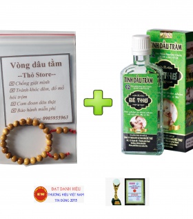 Combo tinh dầu tràm Huế Bé Thơ 50ml + Vòng dâu tằm