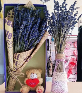 Hộp Hoa Lavender cao cấp kèm túi thơm (330 cành)
