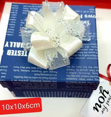 Hộp quà nhỏ xanh nơ trắng