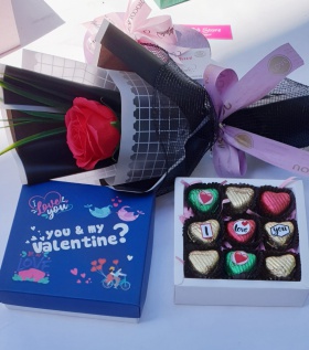 Set quà Socola valentine + hoa
