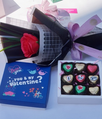 Set quà Socola valentine + hoa