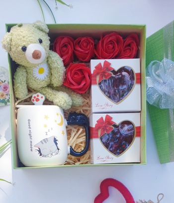 Túi Socola Valentine + Cốc sứ hình mèo cao cấp
