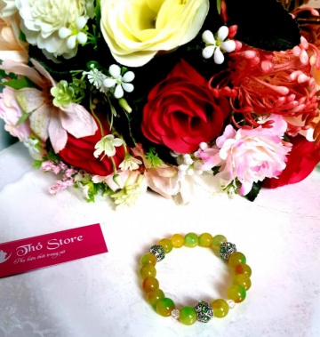 Vòng tay đá phong thủy màu xanh 