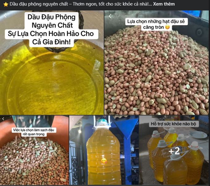 dầu ép đậu phộng quê