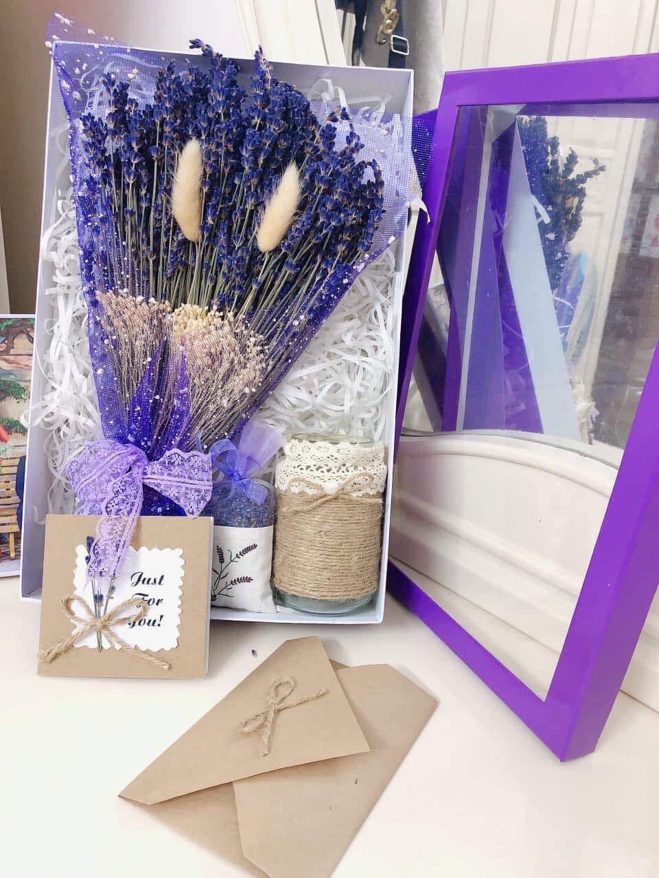 mon qua tu trai tim hoa lavender